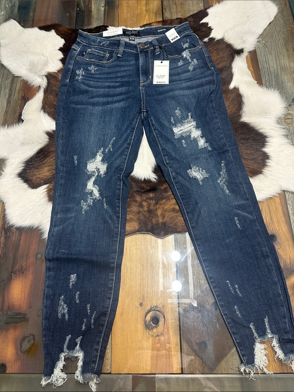 NWT Judy Blue Dark was destructed Skinny Fit Ankle Jeans